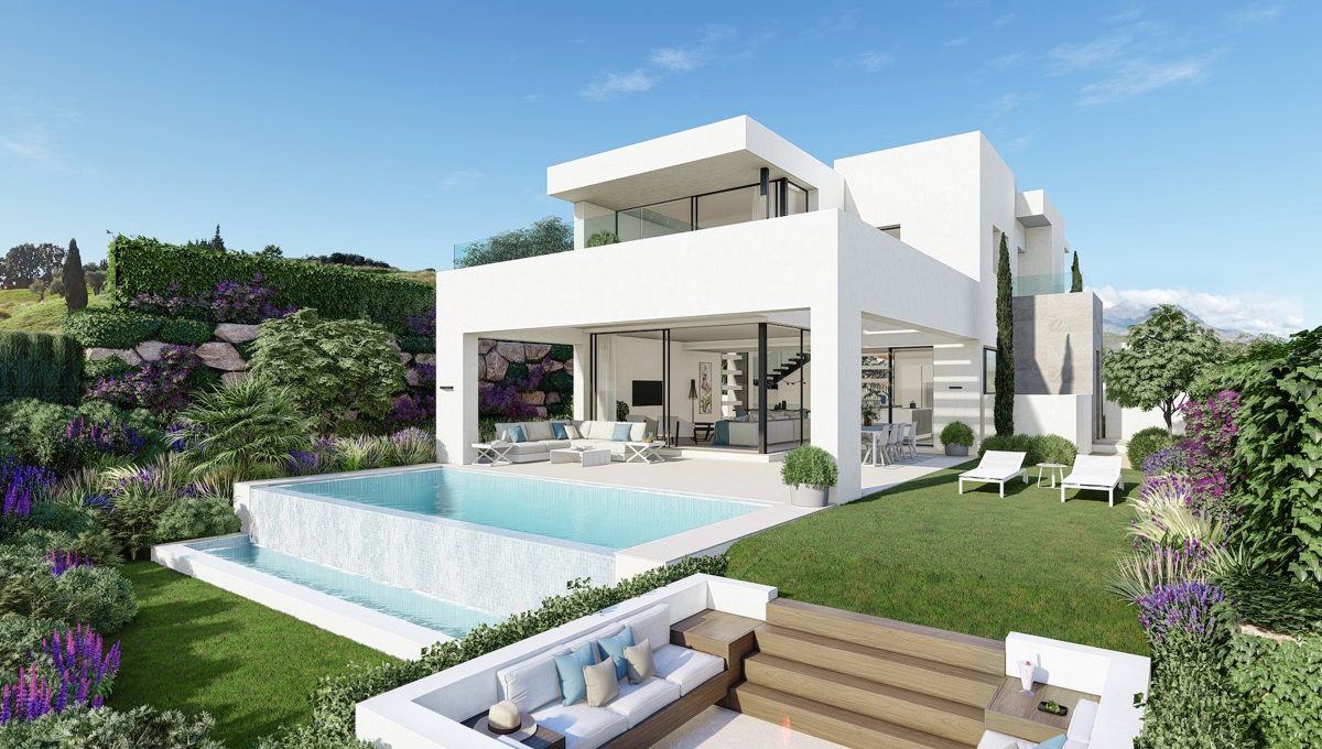 modern-luxury-villas-in-the-heart-of-estepona-golf-render - exterior day - incense burner - pebetero-min